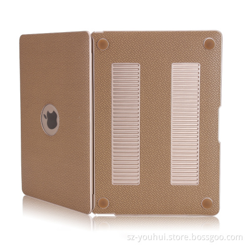 Factory Price Weave Pattern Leather Cover Shell Hard Case for Macbook 11" 12" 13" 15"